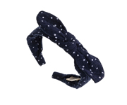 Diadema Lazo Anudado Polka Dots Marino