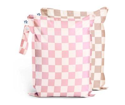 2 Sacche Impermeabili Checkers Pink Beige