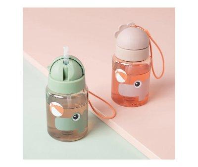 Botella Plstico con Pajita Playground Green