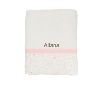 Toalla de Bao Rainbow Dots Rosa Personalizable