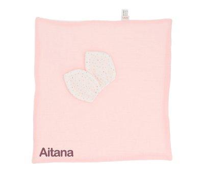 Doudou Rainbow Dots Rosa Personalizable