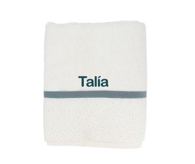 Toalla de Bao Rainbow Dots Azul Personalizable