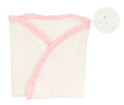Manta Arrullo Rainbow Dots Rosa Personalizable