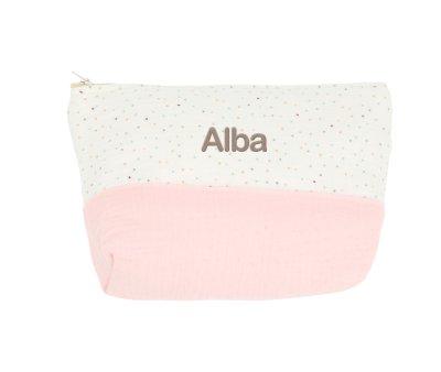 Neceser Infantil Rainbow Dots Rosa Personalizable