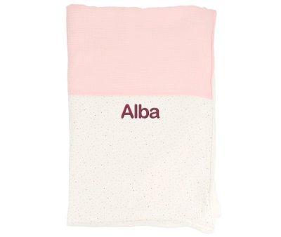 Pink Personalised Rainbow Dots Coral Fleece Blanket
