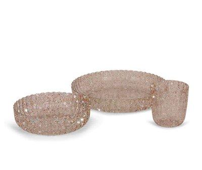 Set utenslios de mesa Sparkling Blush Glitter