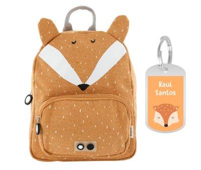 Mochila Trixie GRANDE Mr.Fox con Llavero Personalizado