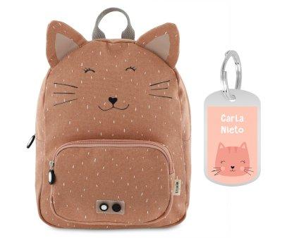 Mochila Trixie GRANDE Mr. Cat con Llavero Personalizado