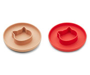 2 Pratos Gordon Cat Apple Red/Tuscany Rose