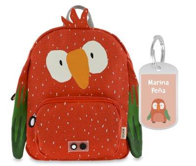 Mochila Trixie GRANDE Mr. Parrot con Llavero Personalizado