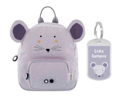 Mochila Trixie PEQUEA Mrs.Mouse con Llavero Personalizado