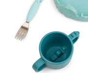 Stoviglie Silicone Peekaboo Blue