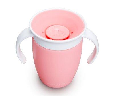 Bicchiere Antigoccia Manici Miracle 360 Tappo Rosa 200ml