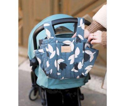 Hyde Park Blue Black Tulips Organizer Bag