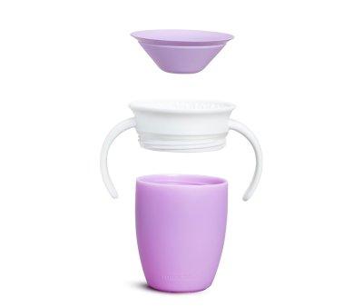 Bicchiere Antigoccia Manici Miracle 360 Tappo Lilla 200ml