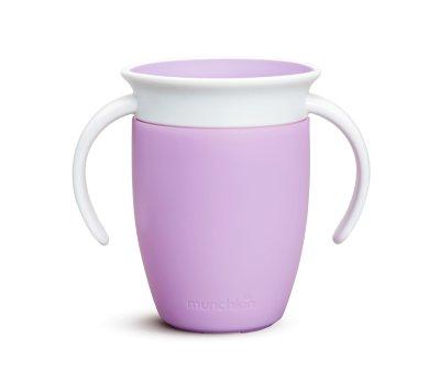 Bicchiere Antigoccia Manici Miracle 360 Tappo Lilla 200ml