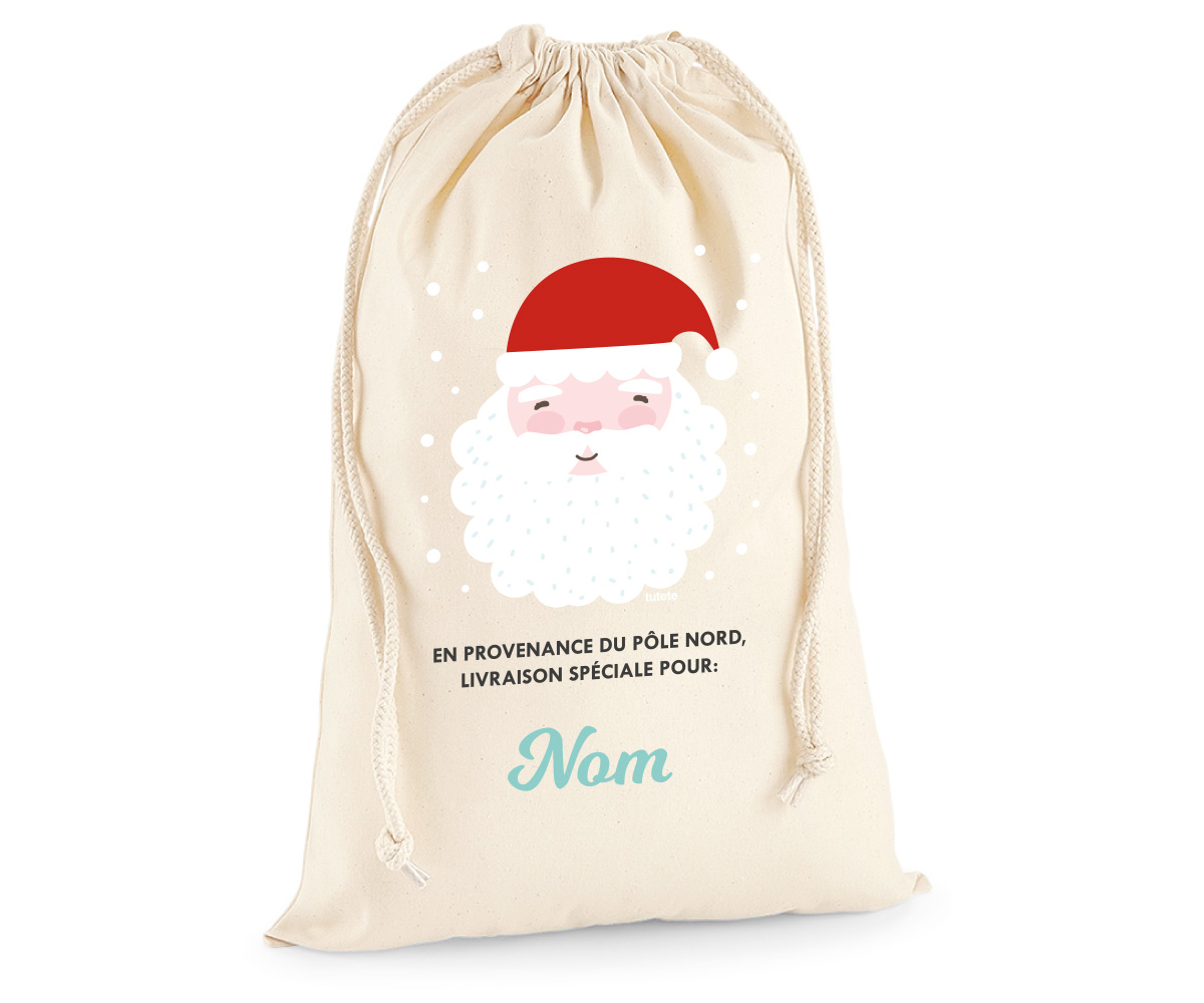 Grand Sac Personnalisable Cadeau Père Noël