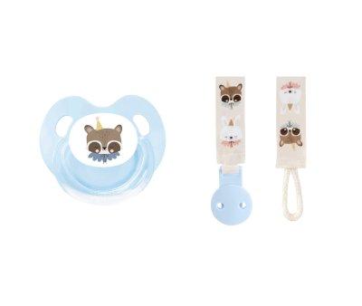 Pack Sujetachupetes + Chupete Retro Eef Lillemor Azul