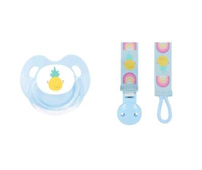 Pack Attache-sucette + Sucette Rtro Eef Lillemor Ananas