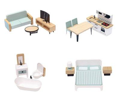 Spring Cottage Dollhouse Furnished
