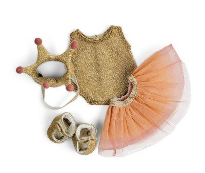 Conjunto Boneca Smallstuff com saia, body, sapatos e coroa