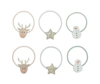 6 Elastici Capelli Renna Natale