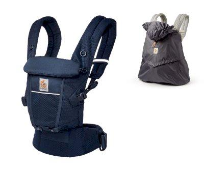 Mochila Portabeb Ergobaby + Funda para Lluvia de REGALO Gris Carbn