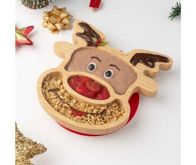 Bamboo Plate with Suction Rudolph