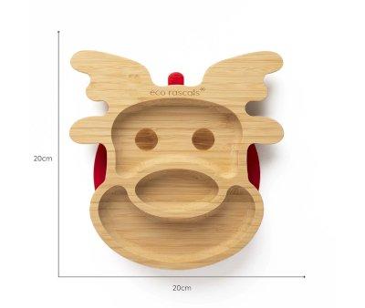 Bamboo Plate with Suction Rudolph