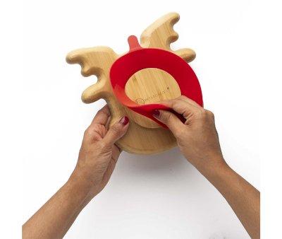 Bamboo Plate with Suction Rudolph