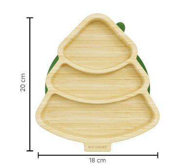 Assiette en Bambou avec Ventouse Sapin de Nol