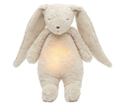 Peluche Luz-Sonido Conejo Orgnico Moonie Sand Natur Personalizable