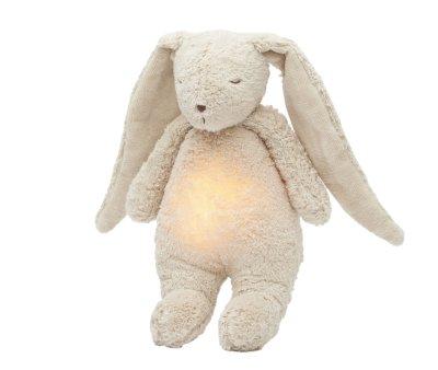 Peluche Luz-Sonido Conejo Orgnico Moonie Sand Natur Personalizable