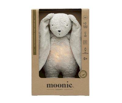 Peluche Luz-Sonido Conejo Orgnico Moonie Gray Natur Personalizable