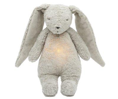 Peluche Luz-Sonido Conejo Orgnico Moonie Gray Natur Personalizable