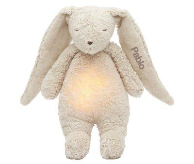 Peluche Luz-Sonido Conejo Orgnico Moonie Sand Natur Personalizable