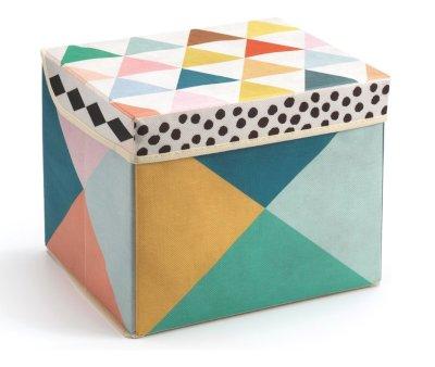 Storage Box With Geometric Seat
