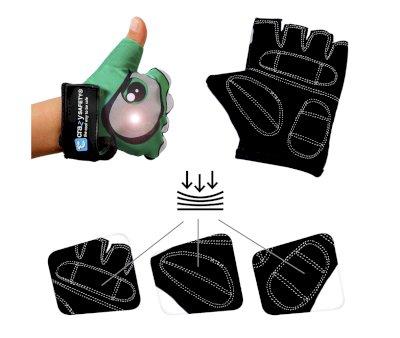 Green Gloves with Reflective Eyes