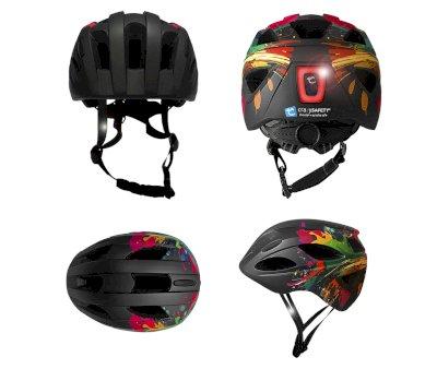 Casco Black Splash con Luz Wild Brush
