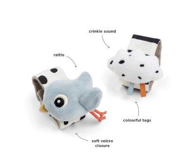 2 Pulseras Sonajero Happy Clouds Blue