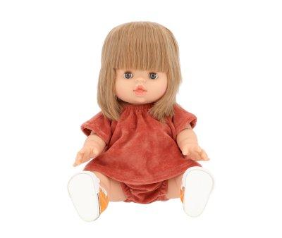 Bambola Gordis Minikane Yz Chiude gli Occhi Completo Velluto Marsala e Komvers