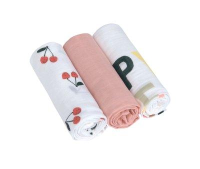 Pack 3 Muselinas Happy Fruits Cherry 80 cm