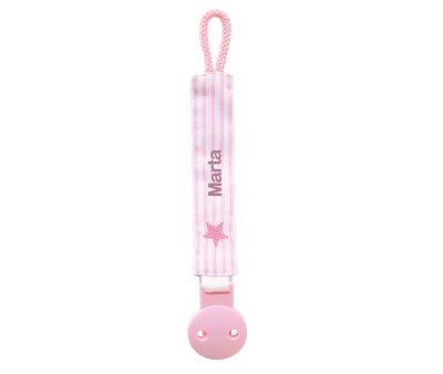 Personalized Pacifier Clip Oxford Pink