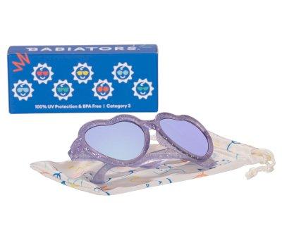 culos de sol flexveis Hearts (3-5 anos)  lavender Shimmer Purple Mirrored Lenses