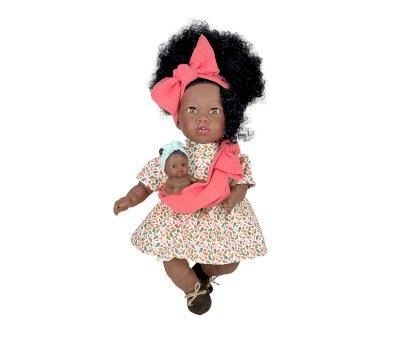 Mueca Alika con Beb Pelo Rizado Coral