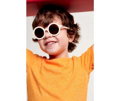 culos de sol flexveis (3-5 anos) Euro Round Amber Lenses Sweet Cream