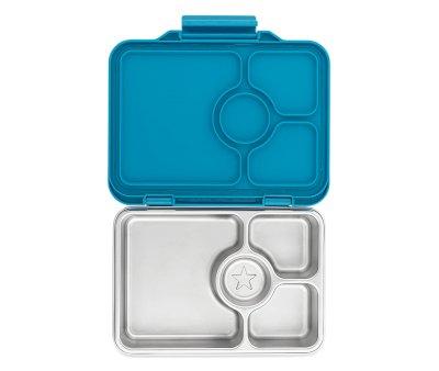 Lunch Box Yumbox Pret Acciaio Normandy Blue 4 Spazi