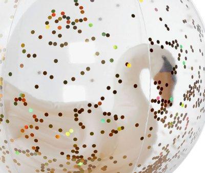 Pelota de Playa Confetti Swan Transparente