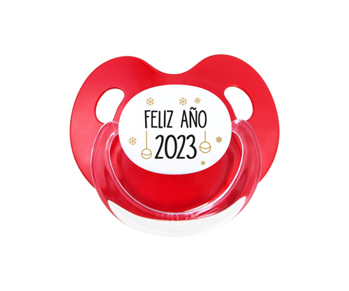 Chupete Retro Rojo Feliz Ao 2023