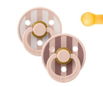 2 chupetas BIBS Studio Colour Round Block Blush Mix